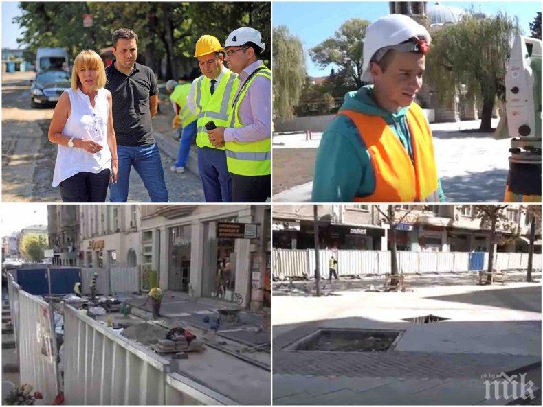 РЕПОРТАЖ: Ето я истината за ремонта на "Граф Игнатиев" - вижте паветата и разкритията на работниците
