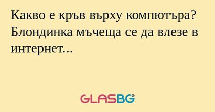 Какво е кръв върху компютъра? Блондинка...