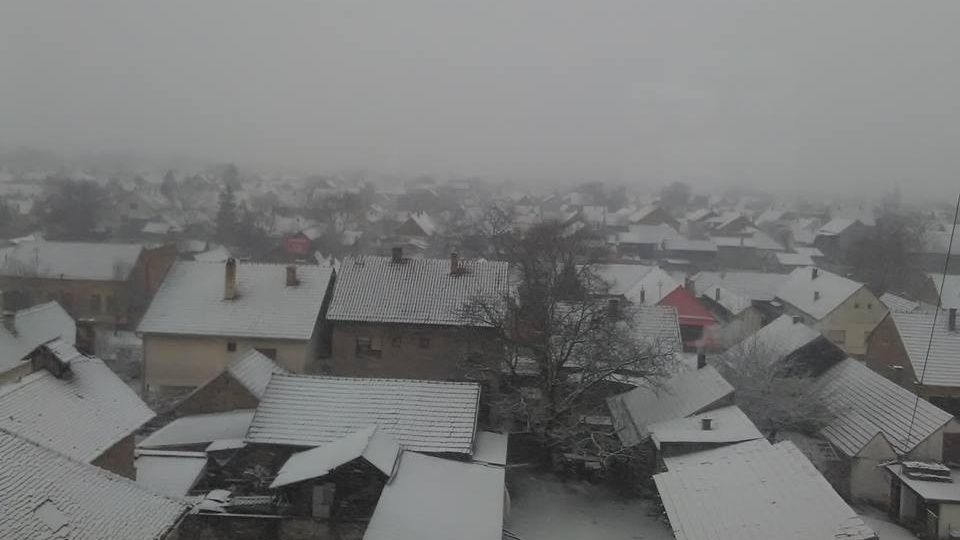 Сняг в Рума за мача на ВК Марица