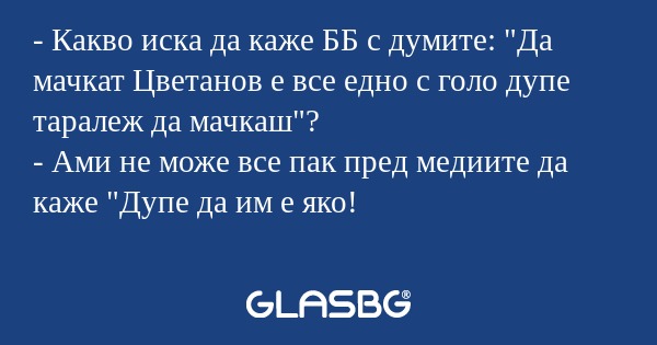 Какво иска да каже ББ с думите...
