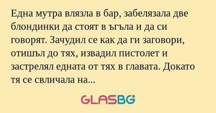 Една мутра влязла в бар, забелязала...