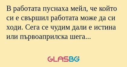 В работата пуснаха мейл, че който...