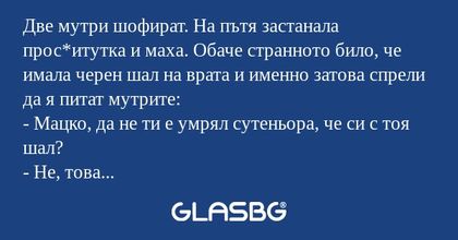 Две мутри шофират. На пътя застанала...