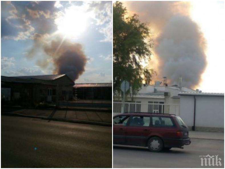 ИЗВЪНРЕДНО! Голям пожар на Коматевско шосе в Пловдив!