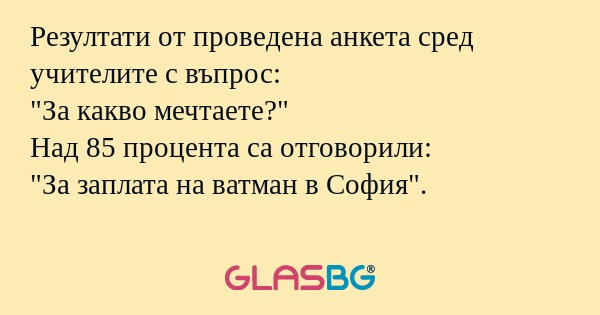 Резултати от проведена анкета сред...