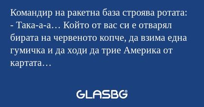 Командир на ракетна база строява...