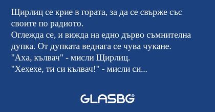 Щирлиц се крие в гората, за да...