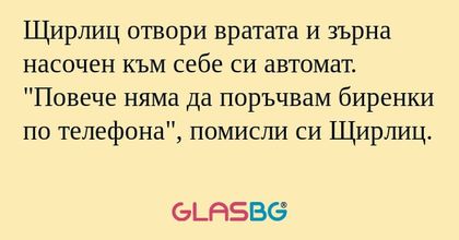Щирлиц отвори вратата и зърна насочен...