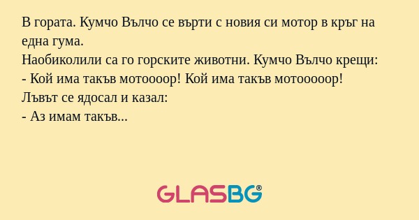 В гората. Кумчо Вълчо се върти...