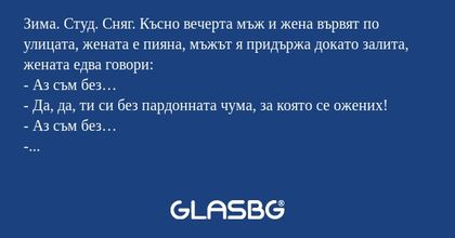 Зима. Студ. Сняг. Късно вечерта...