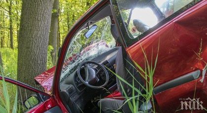 ПОТРЕС! 15-годишна седна зад волана и се размаза в дърво, рани две момчета
