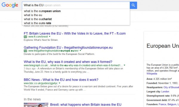 Британците масово не знаят какво е ЕС, питат Google