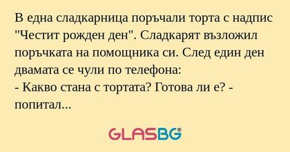 В една сладкарница поръчали торта...