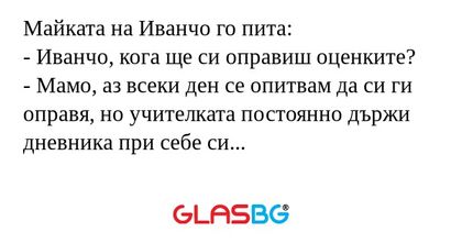 Майката на Иванчо го пита: - Иванчо...