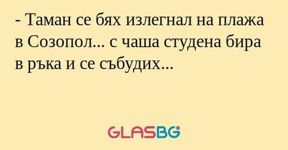 Таман се бях излегнал на плажа...