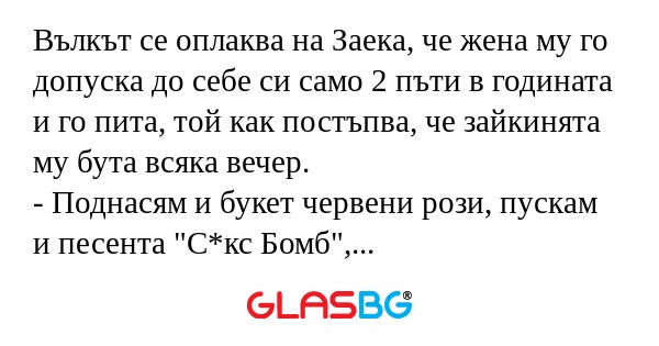 Вълкът се оплаква на Заека, че...