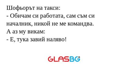 Шофьорът на такси: - Обичам си...