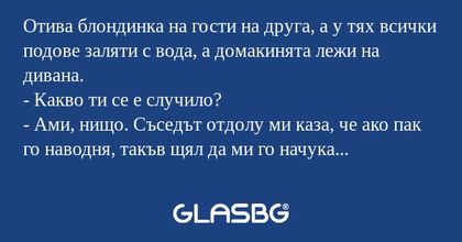 Отива блондинка на гости на друга...
