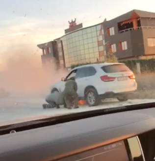 БМВ пламна на входа на Пловдив ВИДЕО