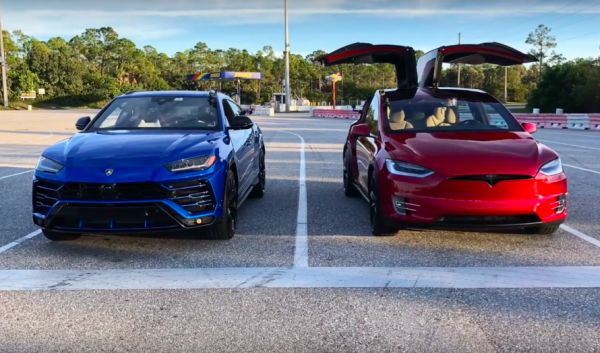 Lamborghini Urus срещу Tesla Model X P100D на пистата (ВИДЕО) Двата кросоувъра се надпреварват при ускорение на ¼-миля