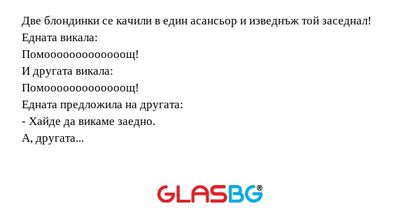 Две блондинки се качили в един...