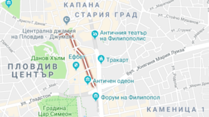 Без леки коли днес по част от ул. „Отец Паисий“ в Пловдив