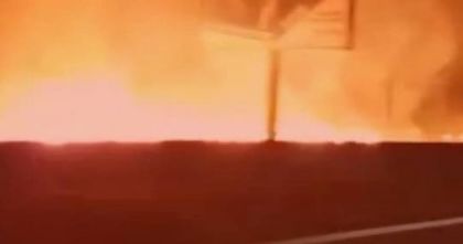 Виж първи кадри от пожара край магистрала