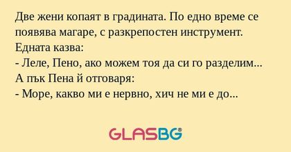 Две жени копаят в градината. По...
