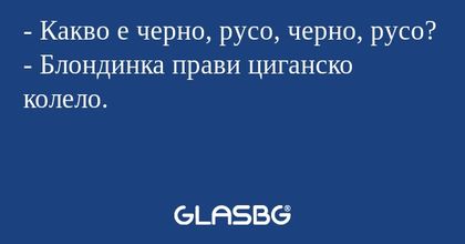 Какво е черно, русо, черно, русо...