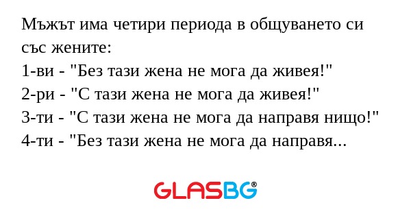 Мъжът има четири периода в общуването...