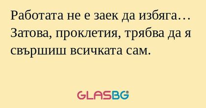 Работата не е заек да избяга… Затова...