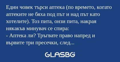 Един човек търси аптека (по времето...