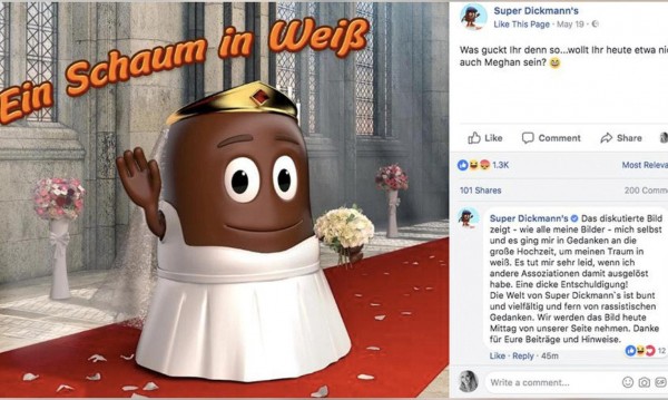 Шоколадовата целувка, Меган и расизма: Една сгафила реклама