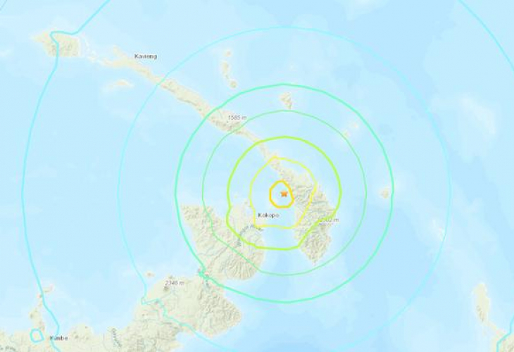 Земетресение от 7,5 разлюля апуа - Нова Гвинея