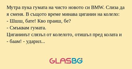 Мутра пука гумата на чисто новото...