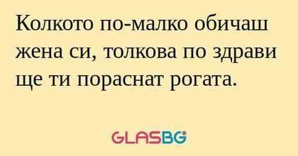 Колкото по-малко обичаш жена си...