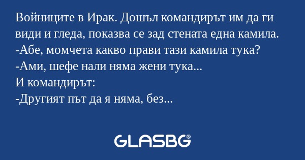 Войниците в Ирак. Дошъл командирът...