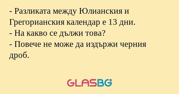 Разликата между Юлианския и Грегорианския...