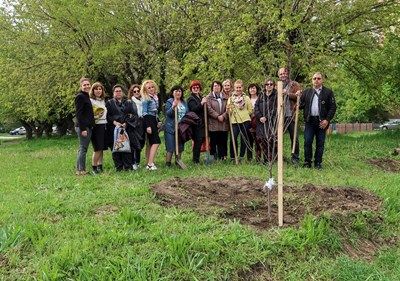 Магистрати с лопати садиха дръвчета в пловдивския район
