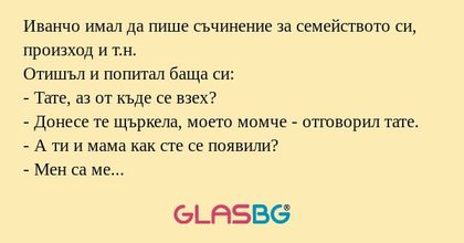 Иванчо имал да пише съчинение за...