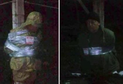 В армията на Киев: Войници завързаха за стълб мъртво пияните си началници (СНИМКА)
