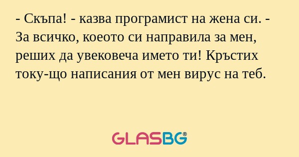 Скъпа! - казва програмист на...