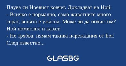 Плува си Ноевият ковчег. Докладват...