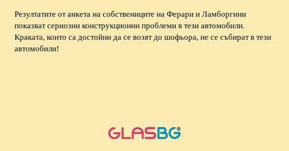 Резултатите от анкета на собствениците...