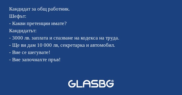 Кандидат за общ работник. Шефът...