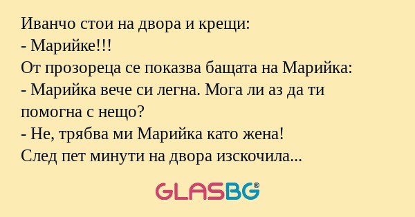 Иванчо стои на двора и крещи...