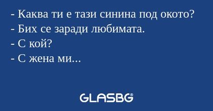 Каква ти е тази синина под окото...