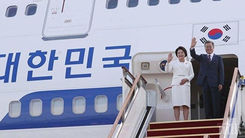 Президентът на Южна Корея пристигна в КНДР за преговори с Ким Чен Ун