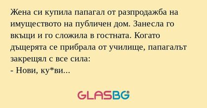 Жена си купила папагал от разпродажба...