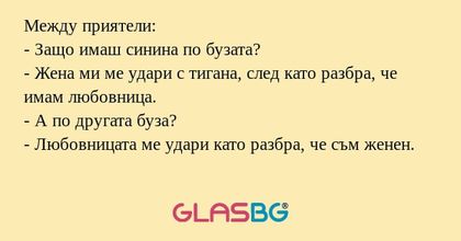 Между приятели: - Защо имаш синина...